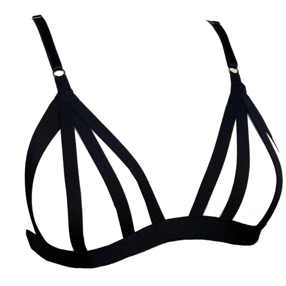 NWT SUZY BLACK NY WILLA CAGE BRALETTE Sz M/L $104 Made in USA